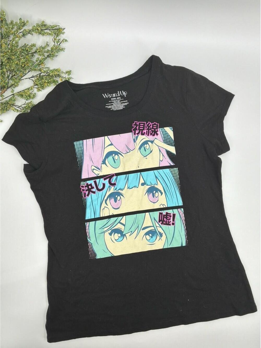Black Anime Eyes Graphic Tee Adult Size S, Youth 3xl
